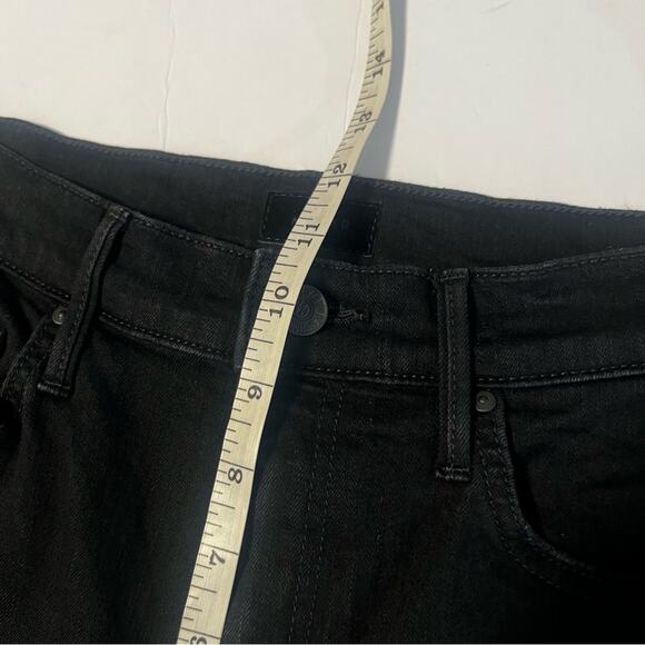 Mother Sz 27 The Insider Crop Step Fray  Jeans in Not Guilty Black - Picture 13 of 14